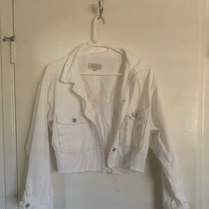 Women's White Cropped Jacket